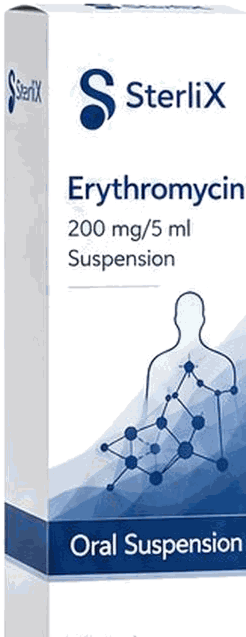 Erythromycin 200mg/5ml oral suspension pack